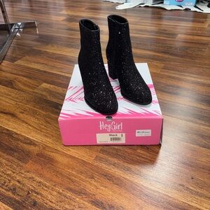Corkys Black Sparkle Ankle Booties
